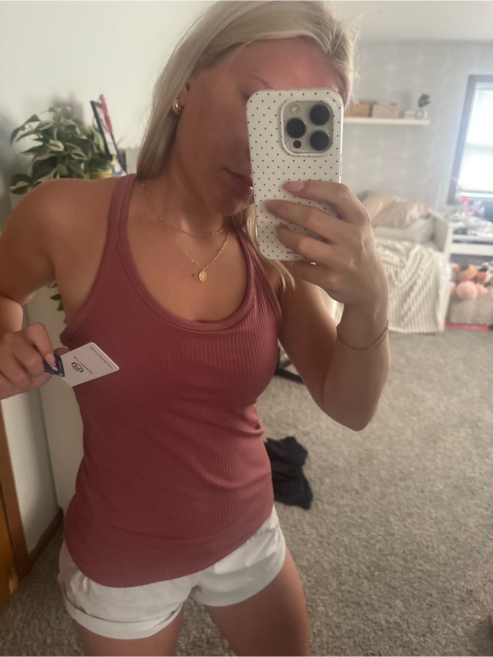 Amazon Ribbed Scoop Tank Top in Dusty Rose